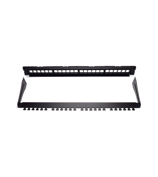 PANN.1U PER 24 RJ45U KEYSTONE NERO