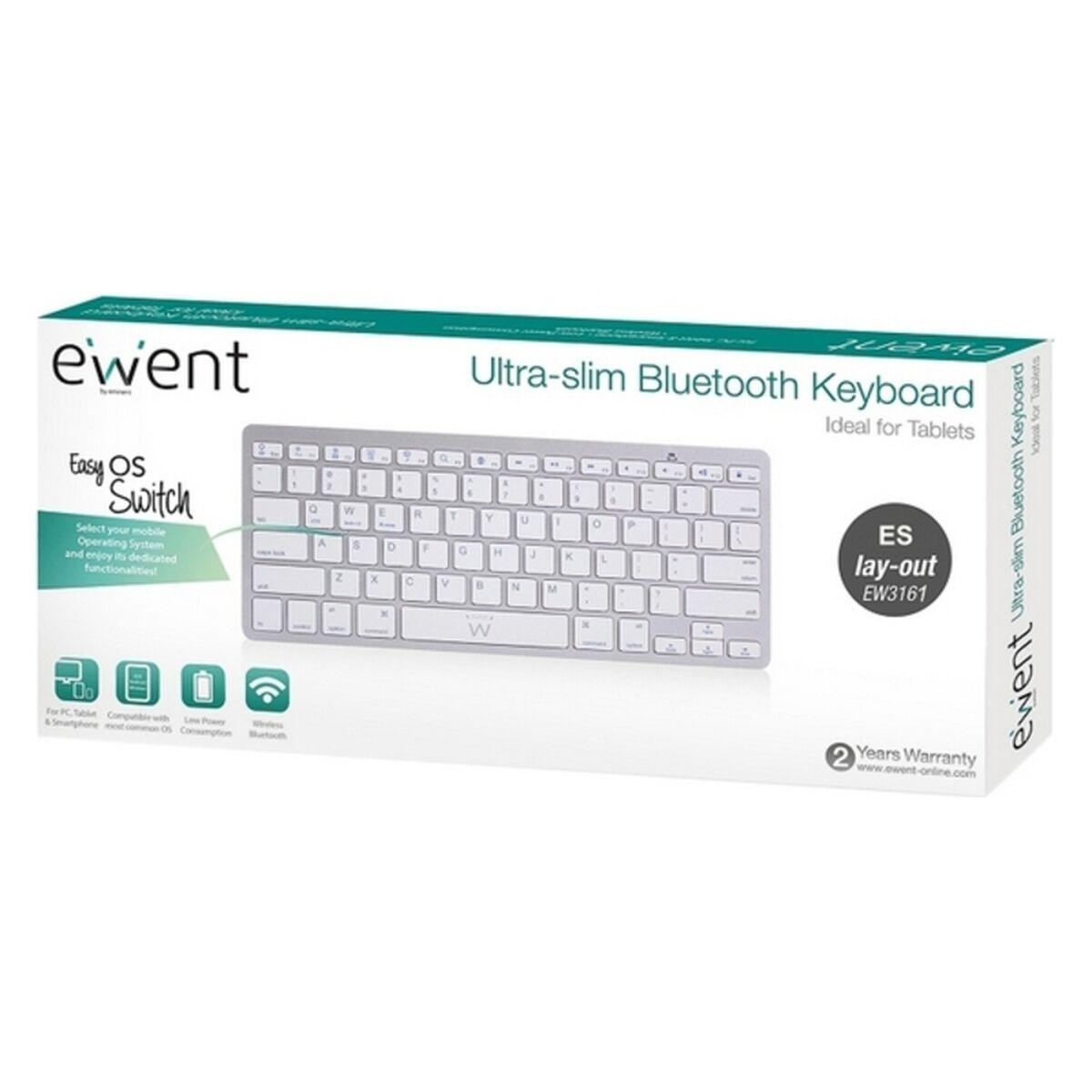Tastiera Bluetooth Ewent iOS/Android/Win Slim Argento