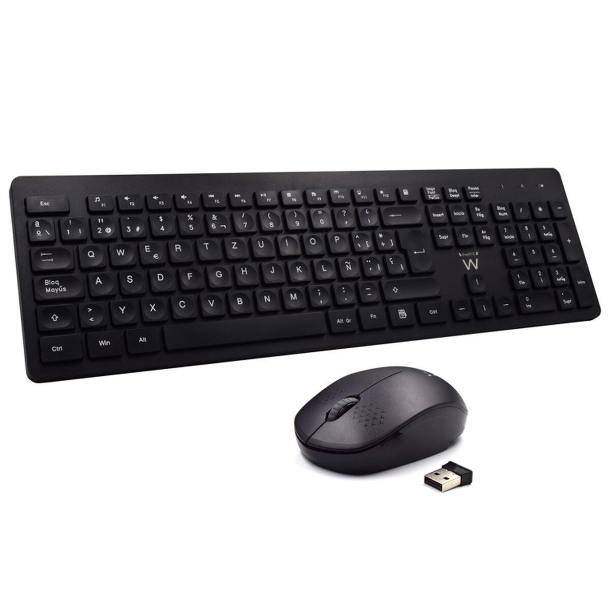 Tastiera+mouse wireless Ewent EW3256 Nero