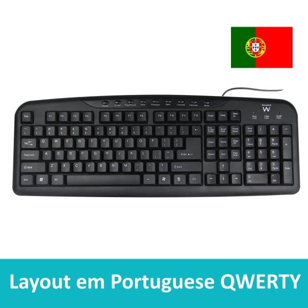 Ewent EW3195 tastiera Casa USB QWERTZ Portoghese Nero