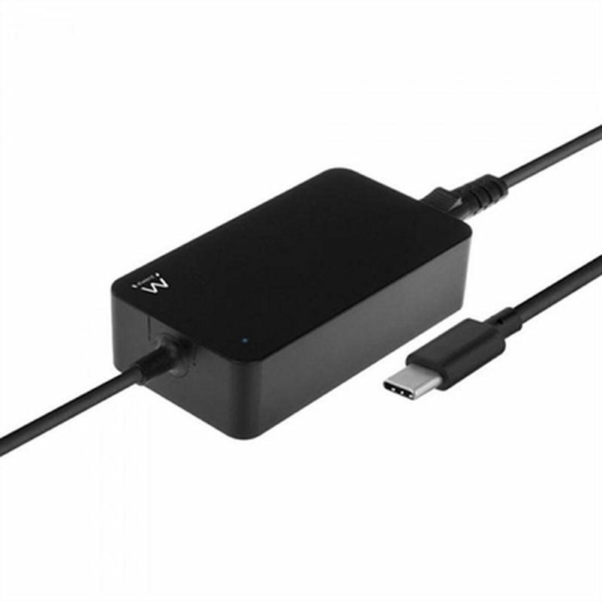 CARICABATTERIE PER COMPUTER PORTATILE SOTTILE USB-C DA 45 W. Ewent