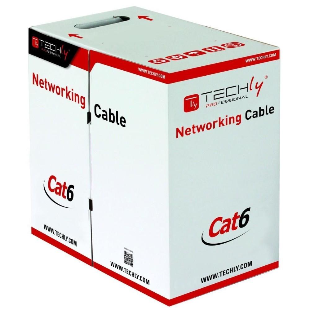Techly ITP9-FLU-0305 cavo di rete Grigio 305 m Cat6 U/UTP (UTP)