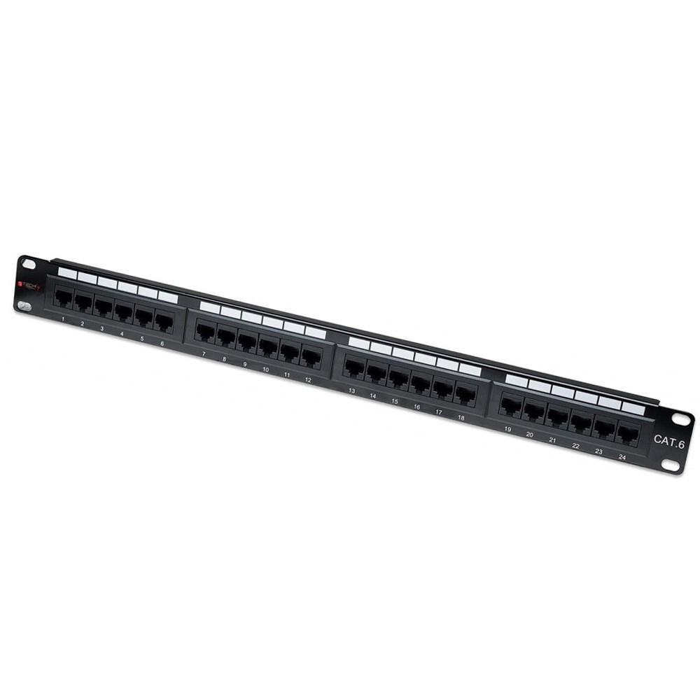 Techly Pannello Patch UTP 24 Posti RJ45 Cat.6 (I-PP 24-RU-C6T)