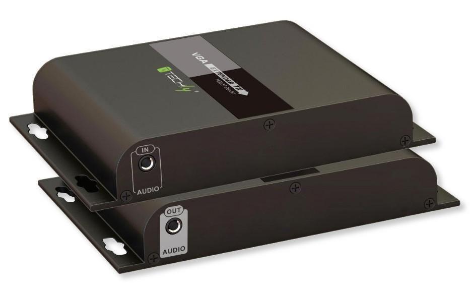 Extender HDBITT TECCHLY VGA con IR 3D su cavo Cat.6 fino a 120 m - mittente e destinatario - Video/Audio/Infrared Transtrarer -