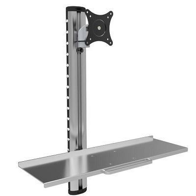 Techly ICA-PLW 01 supporto da tavolo per Tv a schermo piatto 68,6 cm (27") Argento Parete