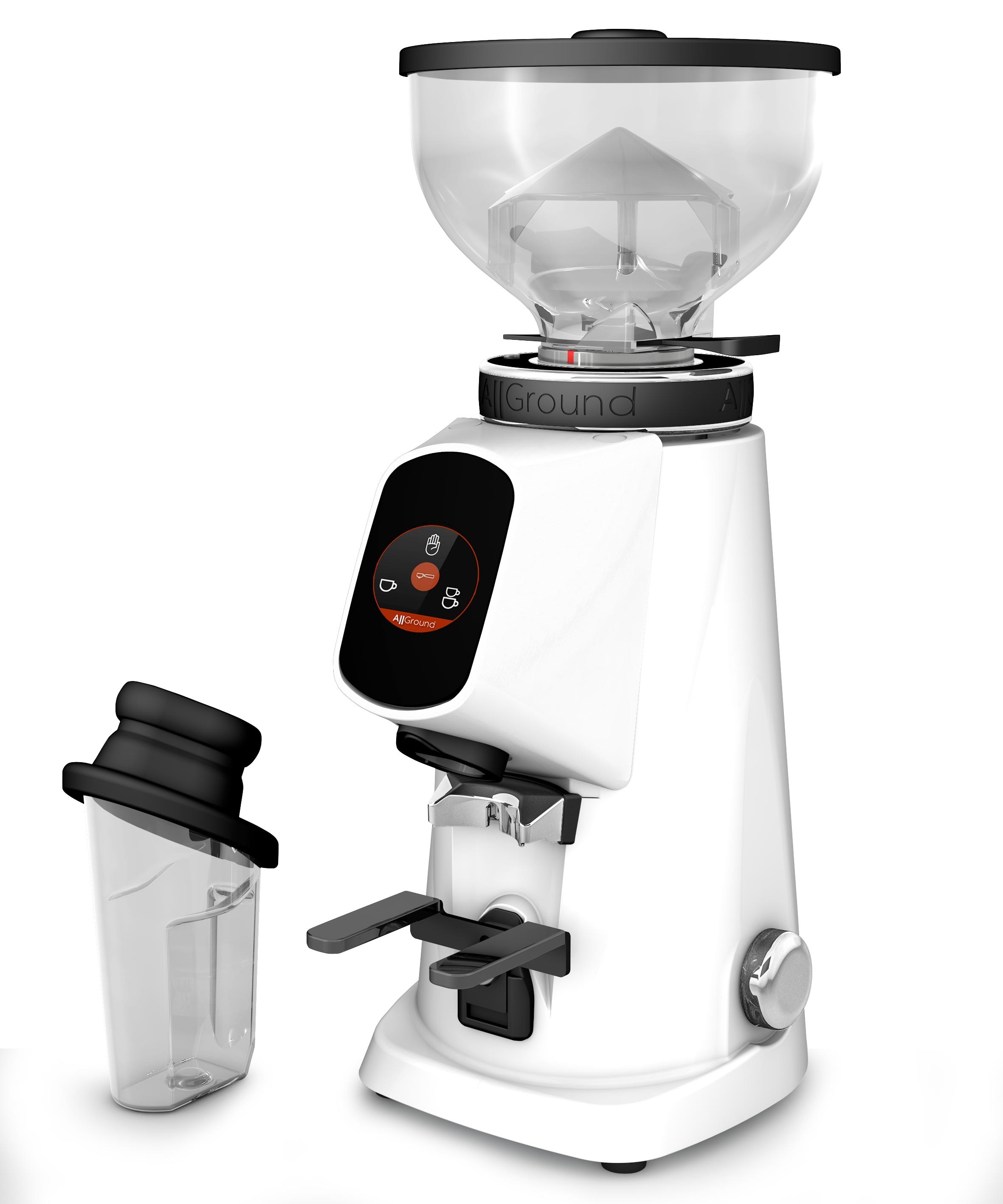 MacinacaffÃƒÂ¨ Fiorenzato AllGround Arctic cromo bianco, macinacaffÃƒÂ¨ Dark-T titanio