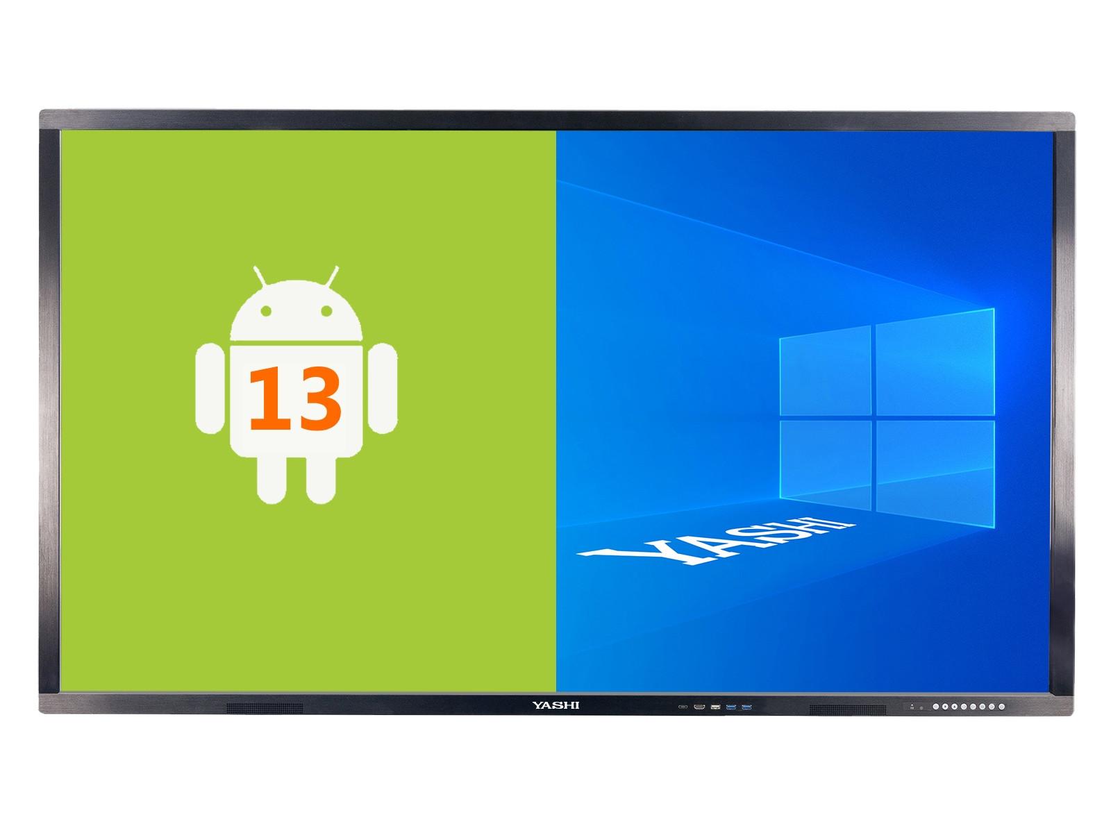 MONITOR INTERATTIVO TOUCH YASHI 65" LY6510 LCD 4K TYPE-C 4GB RAM ANDROID 13 staffa a muro inclusa