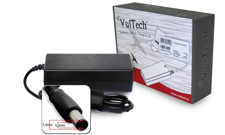 VULTECH ALIMENTATORE PER HP 74x50 MM 90W 19V 474A HP19474H-312
