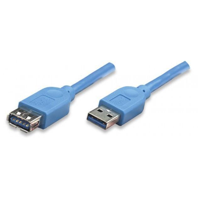 Techly Cavo Prolunga USB 3.0 A maschio/A femmina 05m Blu (ICOC U3-AA-005-EX)