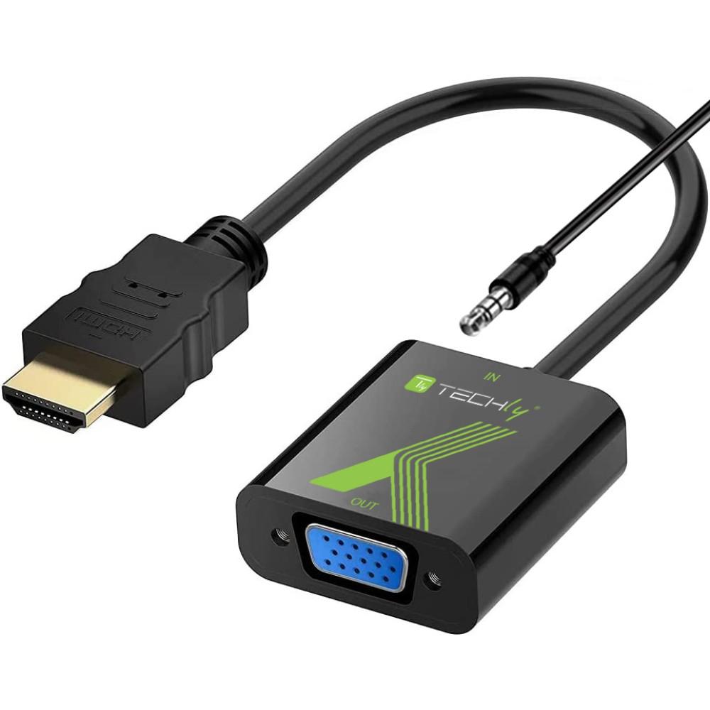 Techly Cavo Convertitore Adattatore da HDMI a VGA con Audio (IDATA HDMI-VGA2A)
