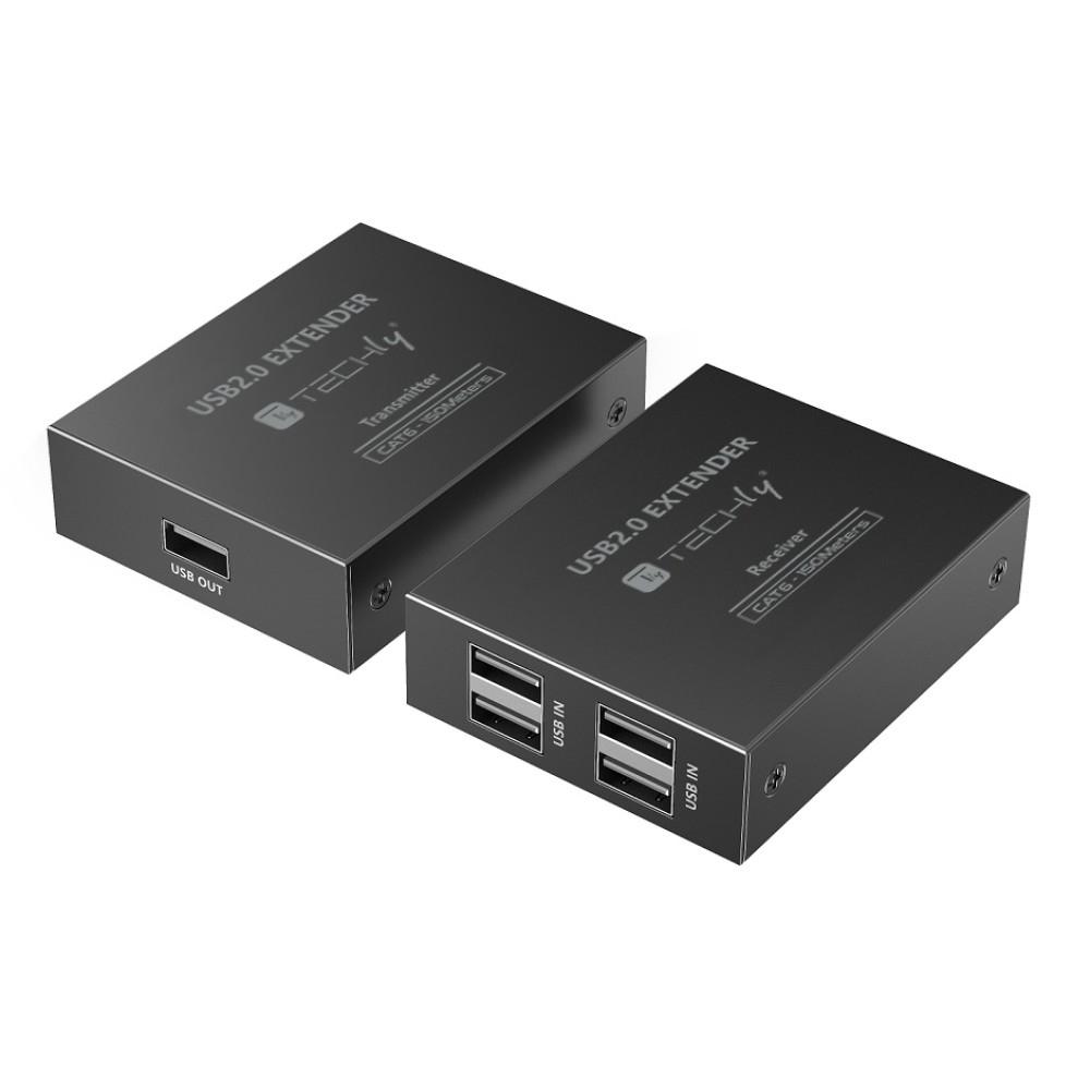 Techly IUSB-EXTEND1504P moltiplicatore AV Trasmettitore e ricevitore AV Nero