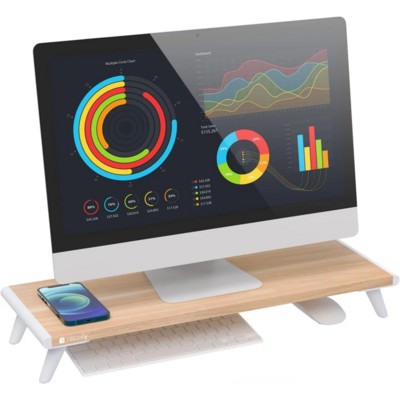 Supporto per monitor rialzato, legno naturale