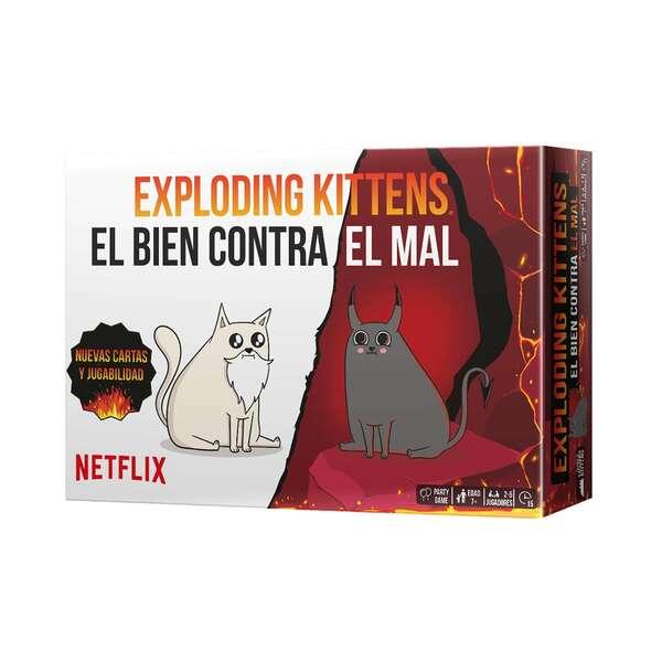 Exploding Kittens Gioco di carte Buono contro Male - Tema animale/umorismo - Da 2 a 5 giocatori - Et 7 - Durata 15 minuti. ca.