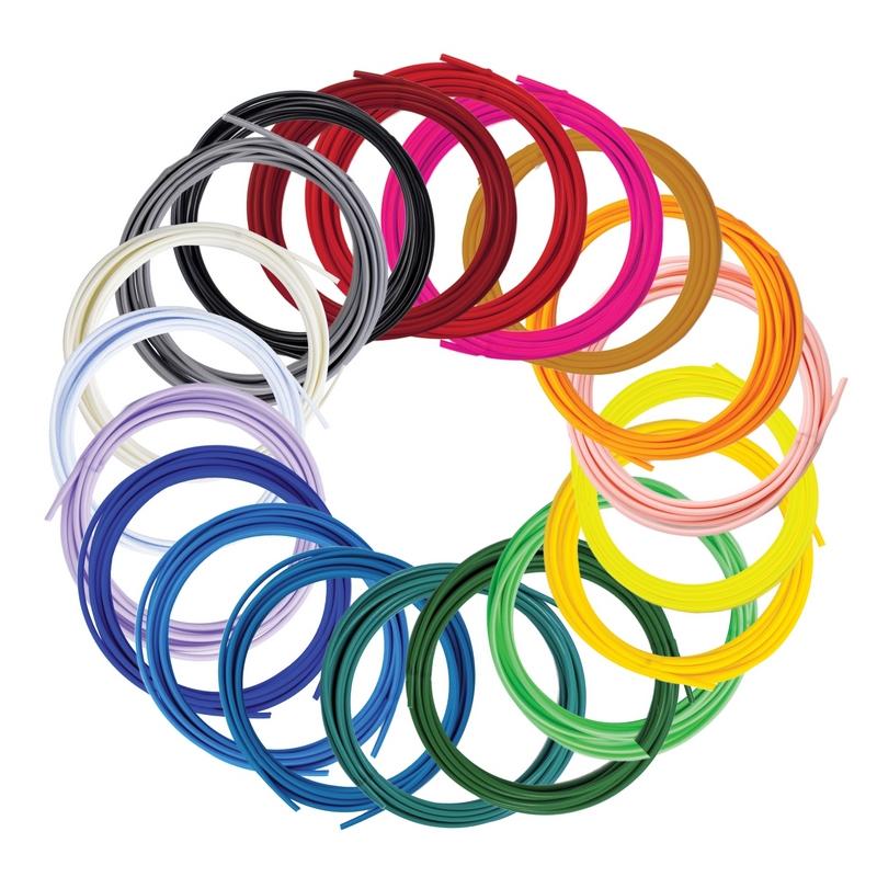 3Doodler Filament FLOW 20 PLA 20 Farben Nachfüllpack Acido polilattico (PLA) Nero, Blu, Verde scuro, Rosa scuro, Oro, Verde, L