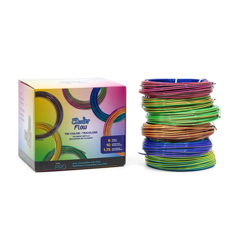 3Doodler FLOW-TRIFILLS materiale di stampa 3D Acido polilattico (PLA) Nero, Blu, Rame, Oro, Verde, Viola, Rosso 260 g