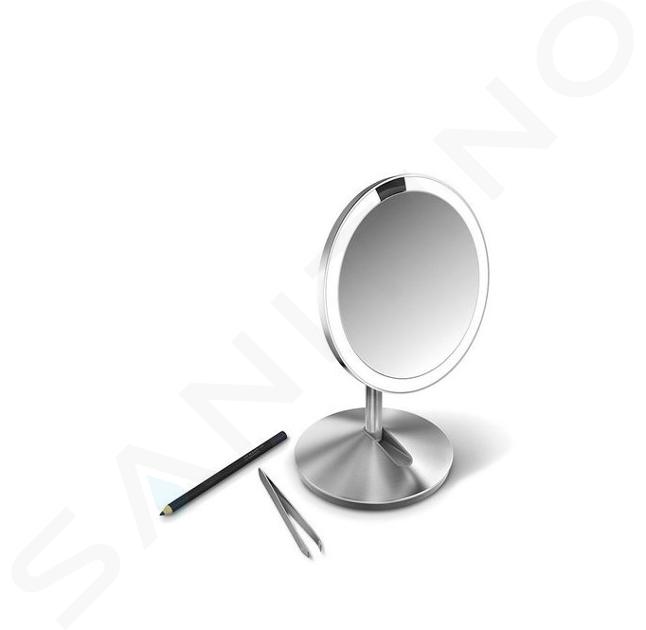 Specchio pieghevole simplehuman con sensore, 12 cm, ricaricabile, acciaio inossidabile spazzolato