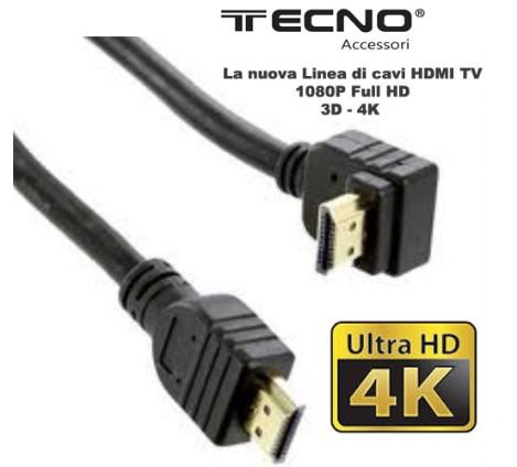TECNO CAVO HDMI/HDMI 19p M/M 3 MT 14BV 1 TERMINALE CURVO 90