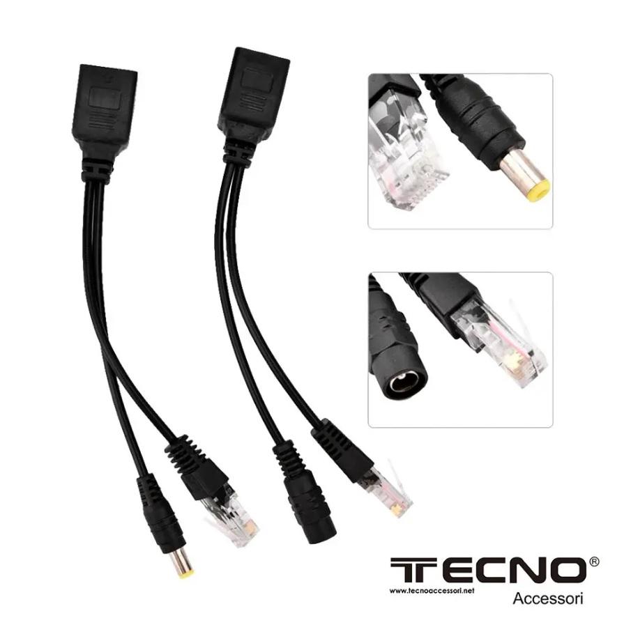TECNO SPLITTER INIETTORE POE PER TELECAMERE 15.4W/24W TC-PH6-POE