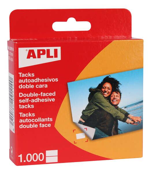Apli Tacks Double Face Autoadesive - Misura 12x16 - 1000 unità per pezzo - Ideale per lavori manuali e album - acidi privati -