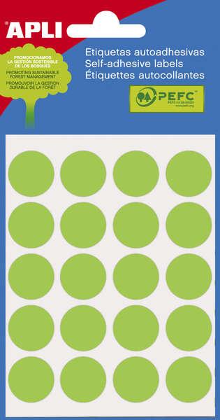 Etichetta Minibols verde applicata 19.0 mm 5 fogli