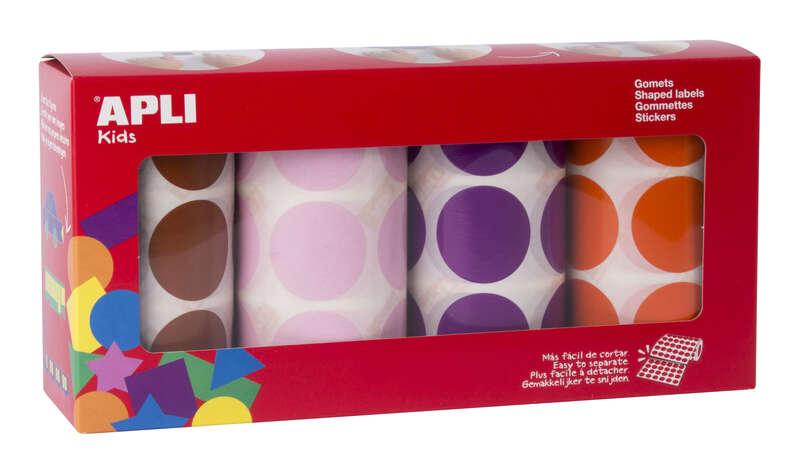 Applicatrice rotonda Ã˜ 33mm - Colori assortiti - adesivo permanente - 4 rotoli per confezione - 2832 gomet - ideale per lo s