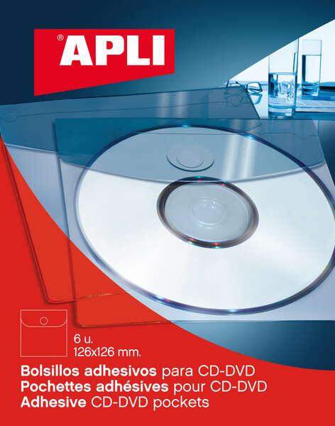 Tasche adesive applicate per CD/DVD con chiusura lembo - dimensione 126 x 126 mm - ideale per presentazione timbrata e presenta