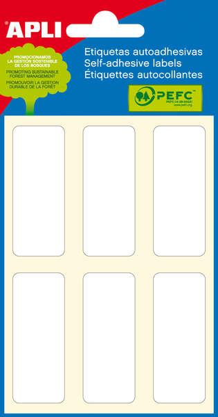 Tag minibols bianco applicato 20,0 x 50,0 mm 6 fogli