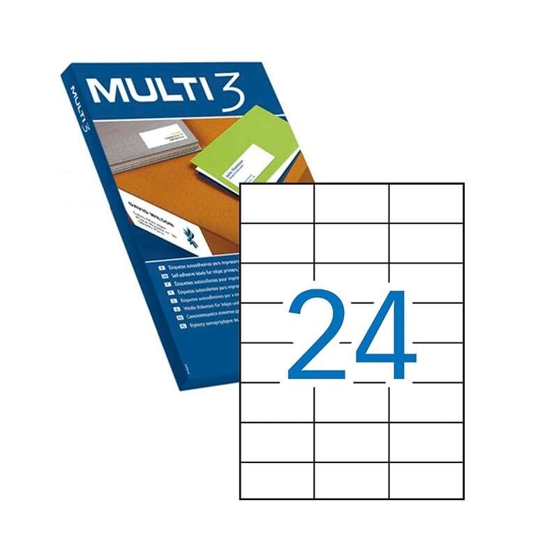 Confezione Multi3 da 2.400 adesivi bianchi Canzoni dritti dimensioni 700x370 mm con adesivo permanente multiuso