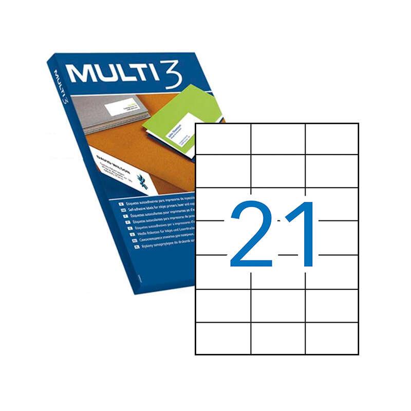 Confezione Multi3 da 2.100 etichette bianche Dritti Canzing Dimensioni 700x424 mm con adesivo permanente per un maggiore utiliz