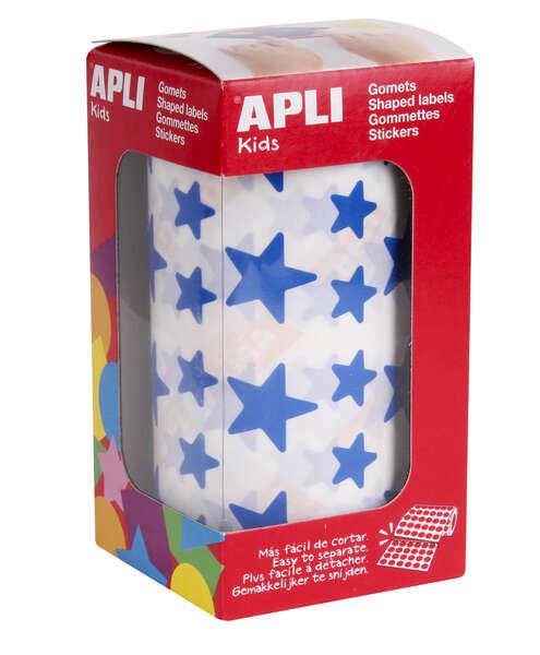 APPI GOMETS Blue STAR - 125 mm e 195 mm - adesivo permanente - 59 nebbie pre-laminate - 2.360 gomet per rotazione