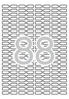 Etichetta bianche rimovibili applicabili gioielli 45.0 x 8.0mm 25 fogli
