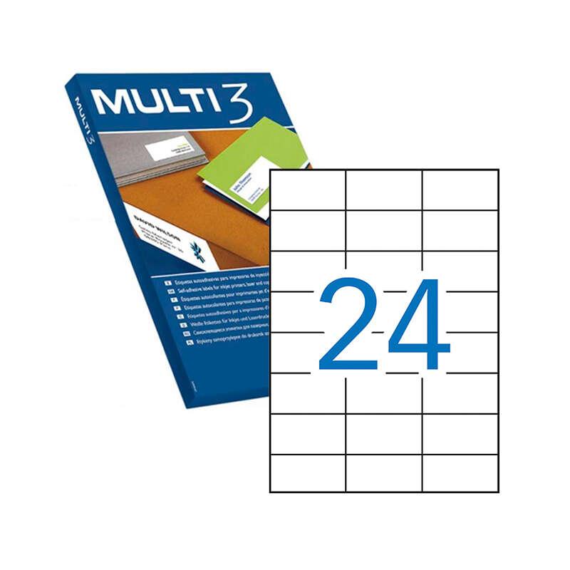 Confezione Multi3 da 12.000 adesivi bianchi Dritti Spira Dimensioni 700x370 mm con adesivo permanente multiuso