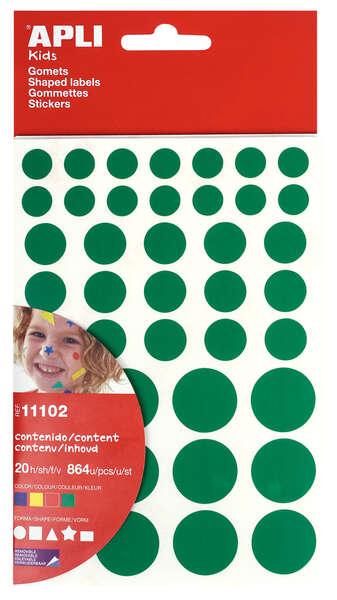 Applicazione adesiva removibile - 864 gomet per busta - diversi colori forme e dimensioni - Sviluppo delle competenze - Norma E