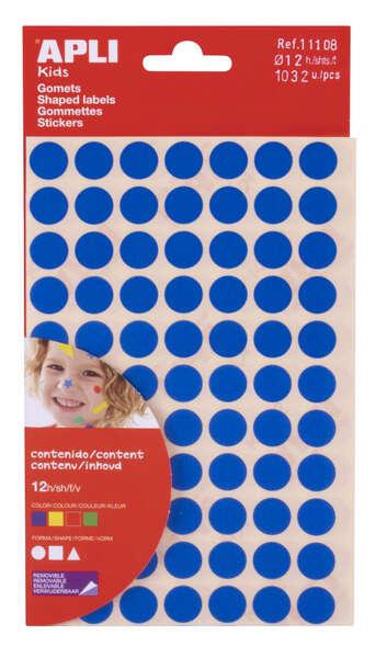 Borsa Gomet adesivo permanente Appli - 1032 Gomets - Colore forma e dimensioni - Standard EN -71 e FSC - Adesivo a base acqua -
