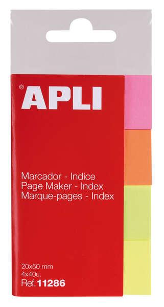 Indici adesivi applicati 50x20mm - 4 colori - 40 nebbie per colore - facili da decorare - organizza i tuoi documenti - multicol