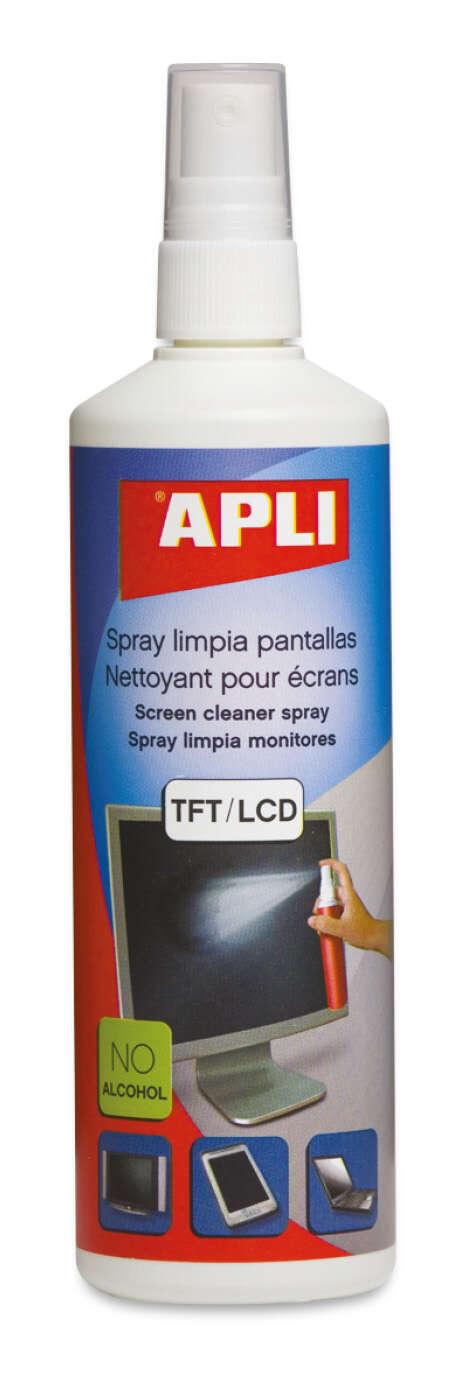 APLI Spray Cleaner TFT/LCD Schermate - Contenuto da 250 ml - Elimina granelli e polvere - mantiene gli schermi lucidanti e le b