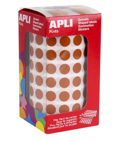 Applica rotonda marrone 105 mm - 59 nebbie preinstallate - 5192 gomet per rotolo - ideale per scuole e seminari per bambini -