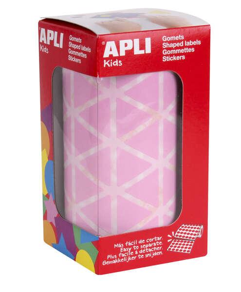 Applique triangolare rosa - dimensioni 20x20x20mm - adesivo permanente - 2832 gomet di roll - ideale per attivit creative e sv