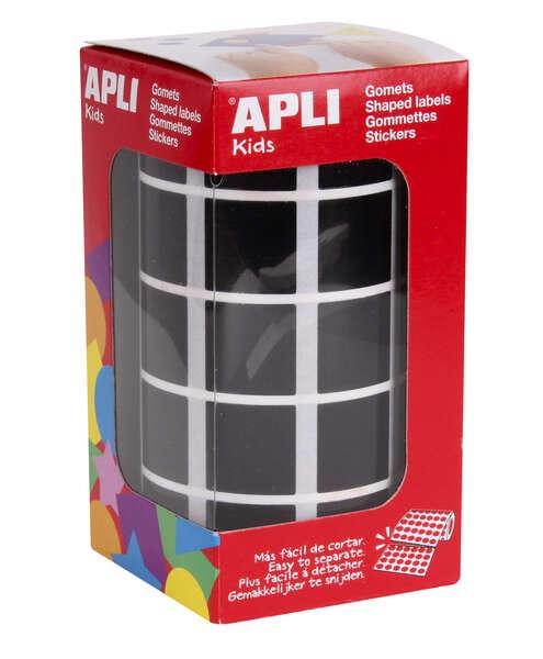 Black Square Gomets 20x20mm - 59 fogli Preforati - 1770 Gomets By Roll - Ideale per lo sviluppo di abilit e capacità nei bamb