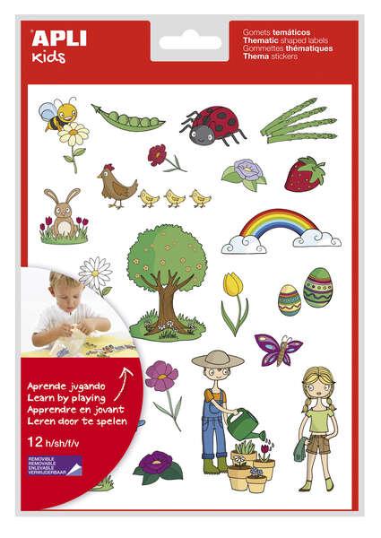 Adesivi tema primavera - 264 adesivi in 12 nebbie - Illustrazioni didattiche - adesivo rimovibile - Formato scolastico - Adesiv