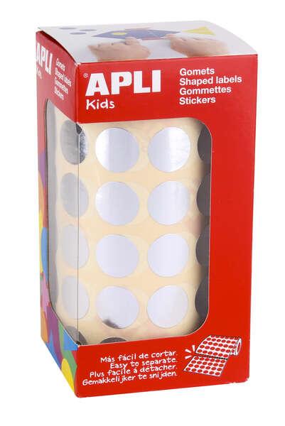 Applica l'argento metallico rotondo 15mm - 59 follies preroqueted - 2832 gomet per roll - Sviluppa sottili abilit psicomotorie