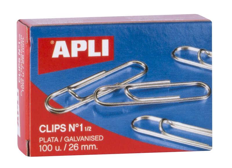 Filo Clips Appli N. 1 - 26mm - Finitura in argento zincato - 100 unità per scatola - Organizzazione perfetta