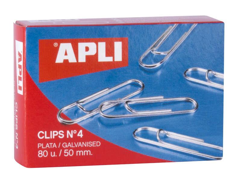 Clip per bordi APPLI N. 4 - 50 mm - Finitura in zincato argento - 80 unitÃƒÂ  per scatola - Organizza i tuoi documenti