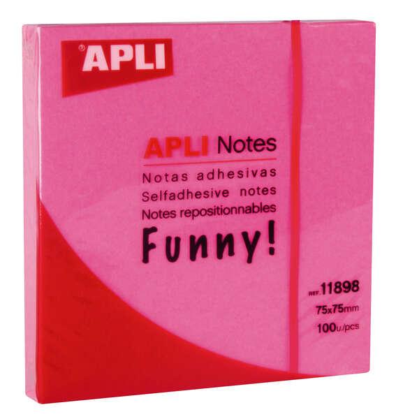 Note applique adesive divertenti 75x75mm - blocco da 100 nebbie - adesivo di qualit - facile da decorare - rosa fluo