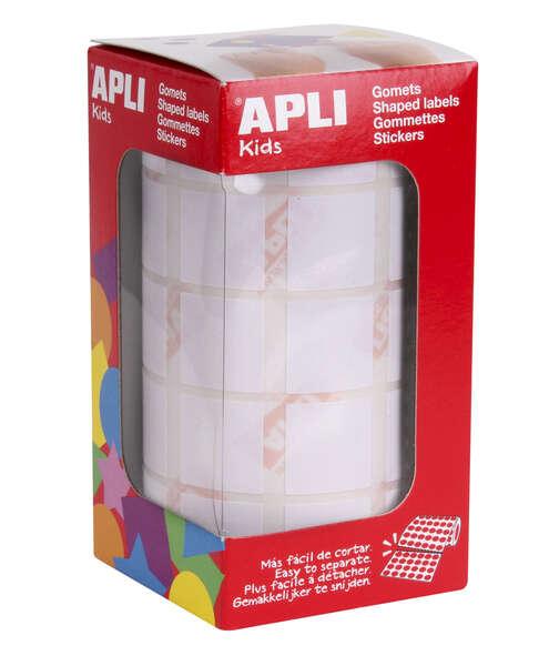 Applicazione quadrata bianca - 20x20mm - 59 nebbie pre-roquette - 1770 gomet per rotolo - Ideale per l'attivit dei bambini - N