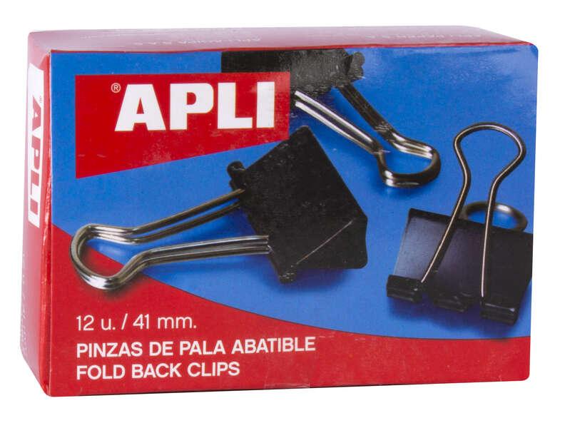 Scatola Appli di 12 vestiti motblable 20x41mm - Supposizione fino a 170 fogli - clip in acciaio temperati neri - manici di nich