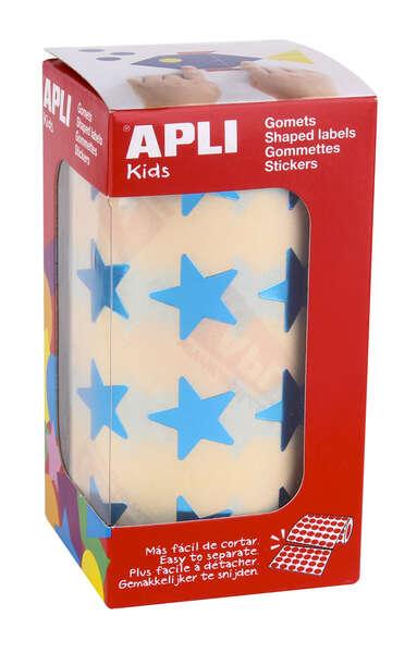 APPLI GOMETS STAR BLUILIZZATO - taglia 19.5 mm - adesivo permanente - 1416 gomet per rotolo - ideale per attivit creative con