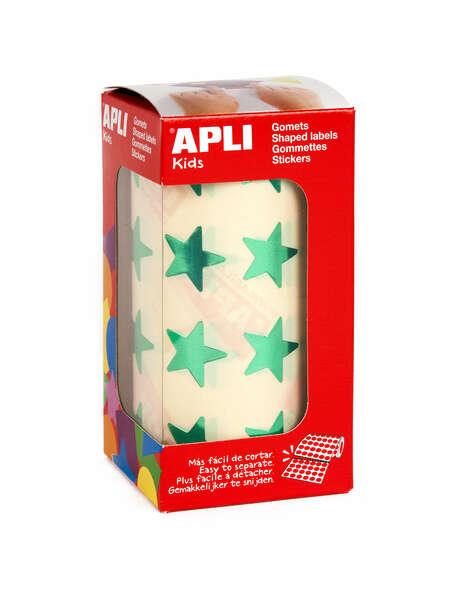 APPLI GOMETS STAR GREEN METALIZIONE - Taglia 19.5 mm - 1416 GOMET BY ROLL - ADASIVO PERMANENTE - Ideale per i bambini'