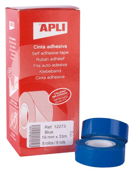Nastro Adesivo APPI Blu 19mm x 33m - resistente a tutta l'acqua e agli agenti atmosferici - facile da attaccare con le mani - i