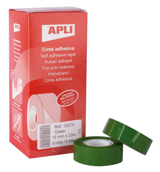 Nastro adesivo verde APPI 19mm x 33m - resistente agli strati - facile da etichettare - adesivo verde di alta qualit